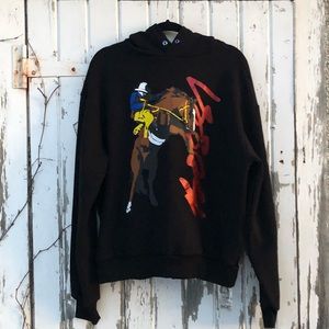 Bossi Cowboy Hoodie Pullover M Black Western NWT